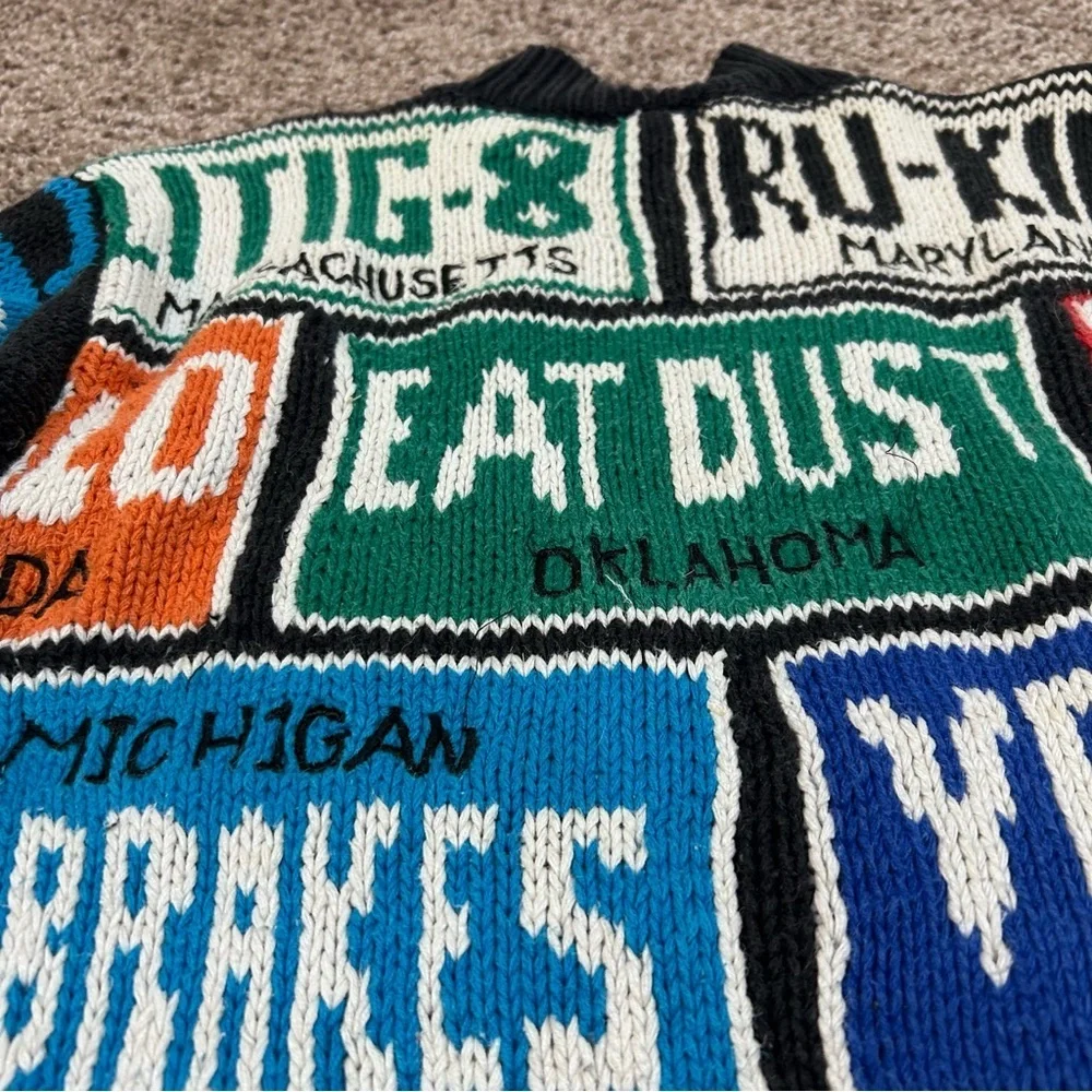Belle Pointe vintage license plate sweater unisex medium car novelty 80s 90s